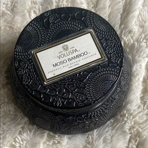 Voluspa Black Moso Bamboo Candle 14oz chawan bowl